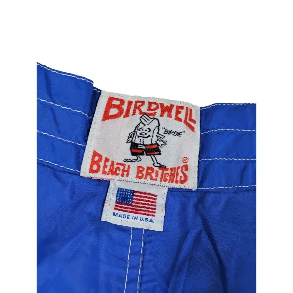 Birdwell Beach Britches Trunks 310 Board Shorts Royal Blue Men 32 Lined 7” USA